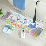tapis bain anti dérapant thème marin poissons coraux dimensions 100cm 40cm moderne enfantin