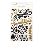 stickers décoratifs 3d pailletés lettres cœurs romantiques scrapbooking agenda journalisation