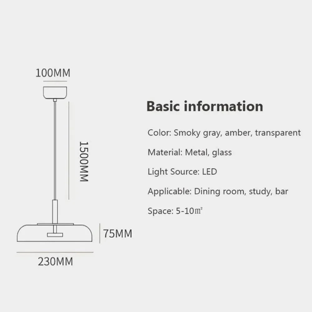 lampe suspendue moderne smoky gris ambre transparent led 90 260v 249 2000lm e27