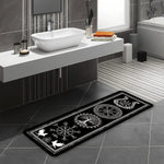 tapis noir blanc motifs géométriques imperméable résistant décoloration lavage machine main salon chambre