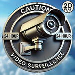 plaque métallique 2d caméra surveillance gris vis fixations 8x8 20cm 20cm