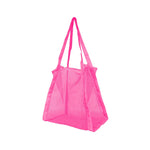 sac plage bleu clair vert clair rose jaune fluo maille réutilisable respectueux environnement pliable