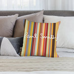 housse coussin multicolore rayures horizontales contemporain non toxique polyester fixations