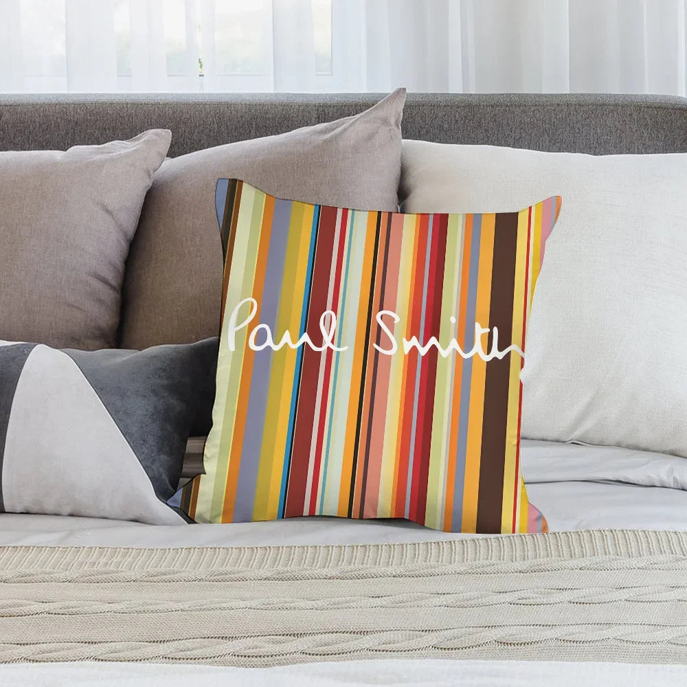 housse coussin multicolore rayures horizontales contemporain non toxique polyester fixations
