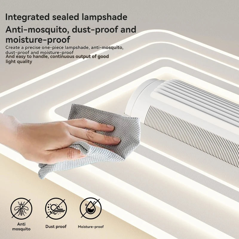 plafonnier led blanc moderne minimaliste ventilation grille diffusion lumière chambre salon