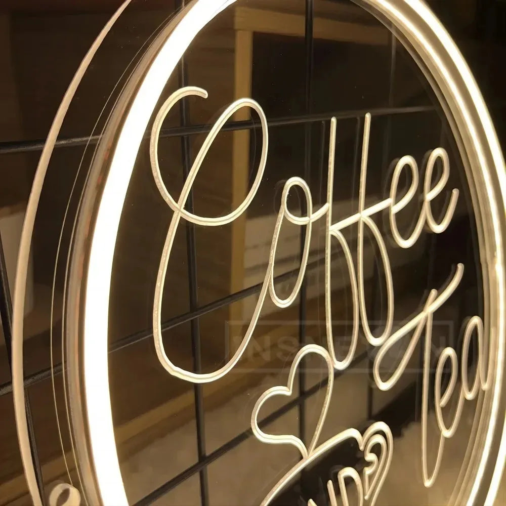 néon lumineux moderne coffee blanc bleu rouge jaune décoration intérieure professionnelle usb alimentée