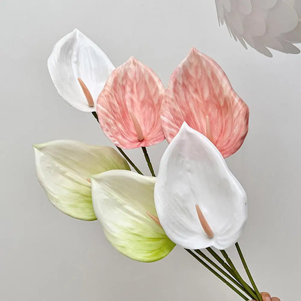 fleurs artificielles anthurium rouge blanc vert violet tiges flexibles décoration maison mariage anniversaire