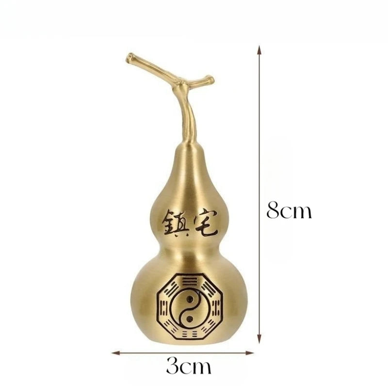 ornement chinois doré gravures yin yang bouddhiste sculpture décoration traditionnelle asiatique gourde manche amovible