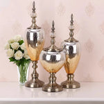 vases décoratifs bleu doré texture miroir opacité classique base solide