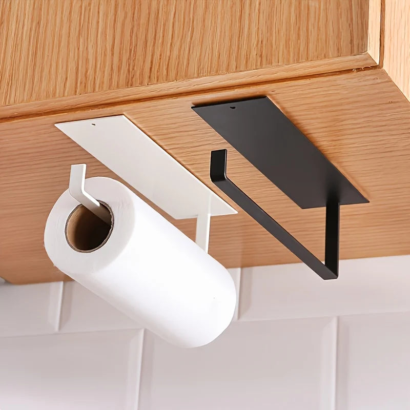 support rouleau papier toilette blanc noir adhésif moderne minimaliste métal mat