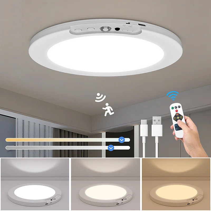 lampe led rechargeable sans fil adhésive motion sensing moderne blanc