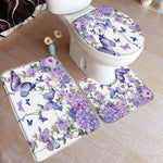 tapis toilette rose fleurs feuilles bain salle beige floral respectueux environnement trois pièces