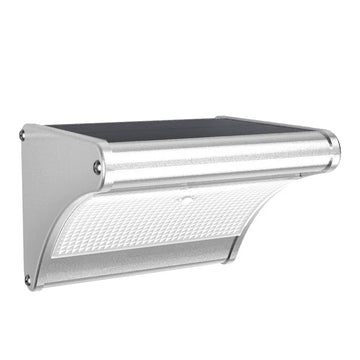applique murale solaire détecteur mouvement ip65 led argenté noir contemporain minimaliste panneau solaire