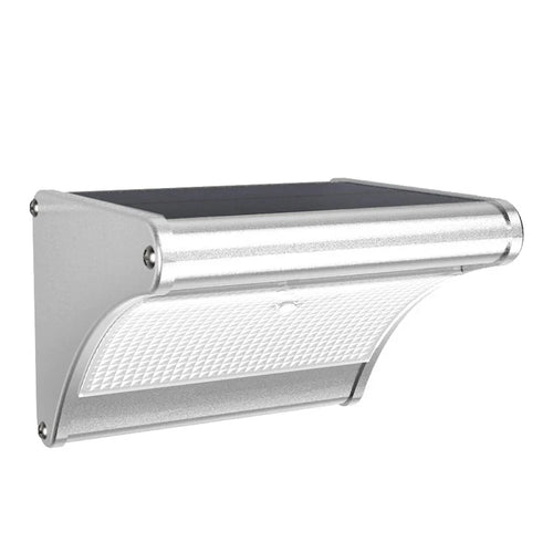 applique murale solaire détecteur mouvement ip65 led argenté noir contemporain minimaliste panneau solaire