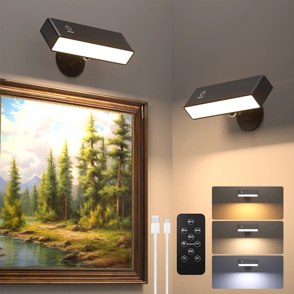 lampe murale led moderne noire rechargeable télécommande interrupteur tactile fixe mur flux lumineux 249