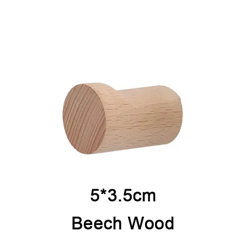 crochet mural bois naturel minimaliste moderne vis ruban adhésif fixation mur sacs manteaux chapeaux