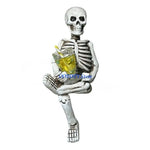 figurines squelette résine boissons halloween blanc rouge jaune aspect osseux texture rugueuse