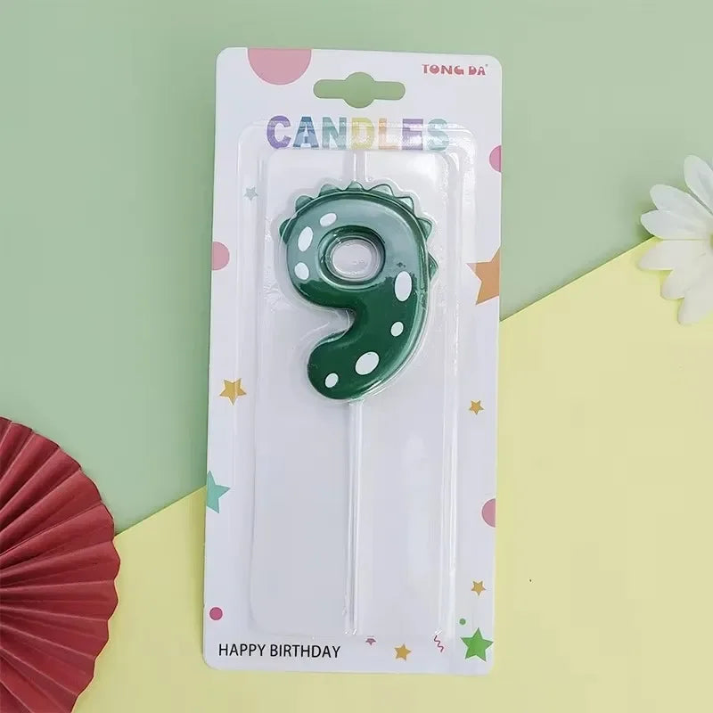 bougies chiffres vert dents crocodile sans flamme anniversaire décoration tringle numéros