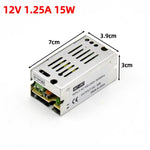 transformateur tension 12v 24v 5v alimentation 15w 24w 60w cctv led argenté industrielle