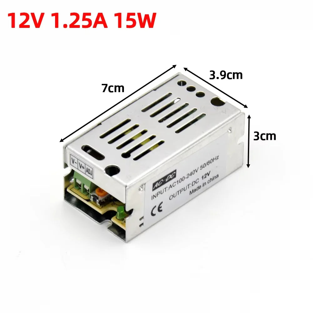transformateur électrique 12v 24v 5v 120v 240v alimentation 15w 24w 60w câble noir blanc