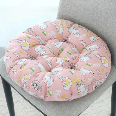 coussin siège fibre lin moderne rose jaune gris vert bleu animaux fruits arbres