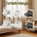 clips rideau transparents supports tringle réglables adhésifs sans clous accessoires décoration moderne