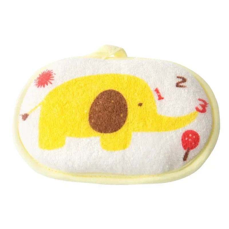 gant bain enfant dessins animaux cordon ajustable blanc bleu rose jaune