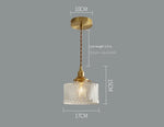 lampe suspendue verre texturé transparent doré vintage chambre salon
