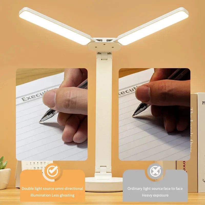 lampe pliable blanc moderne bras articulés led intensité variable usb eye protection chambre nocturne