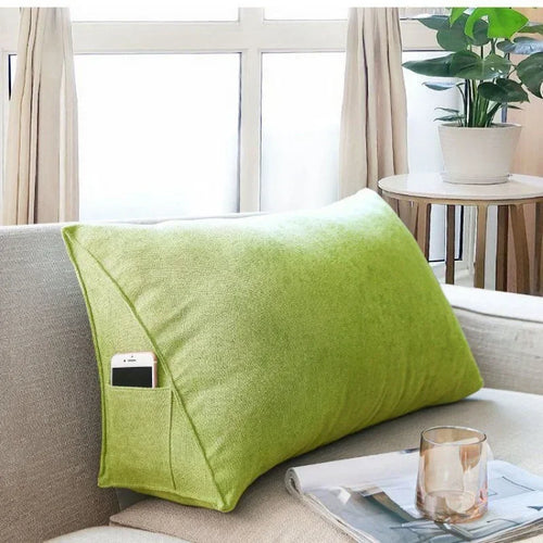 coussin dossier triangulaire bleu clair canapé salon tête lit support dos