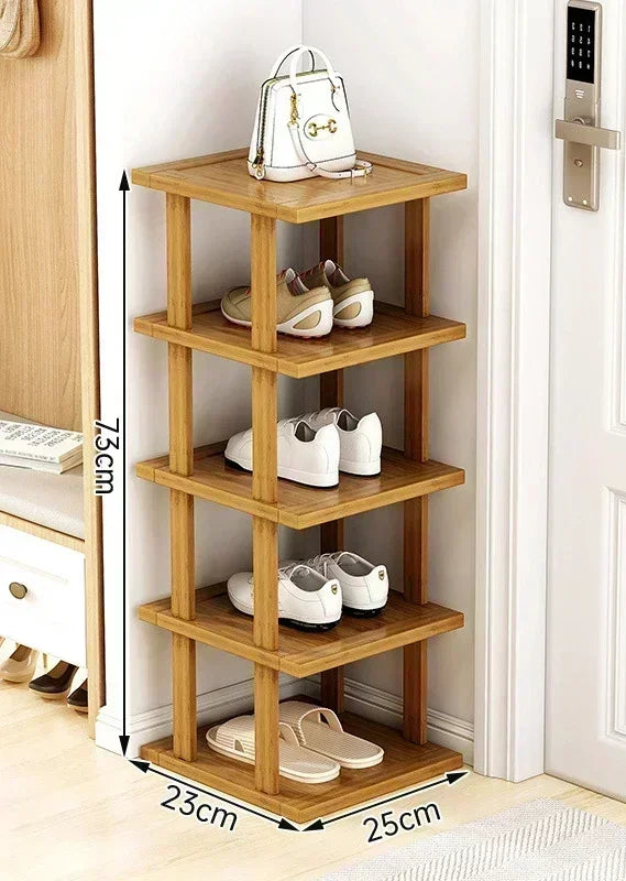 étagère chaussures bois naturel moderne étages rangement porte maison