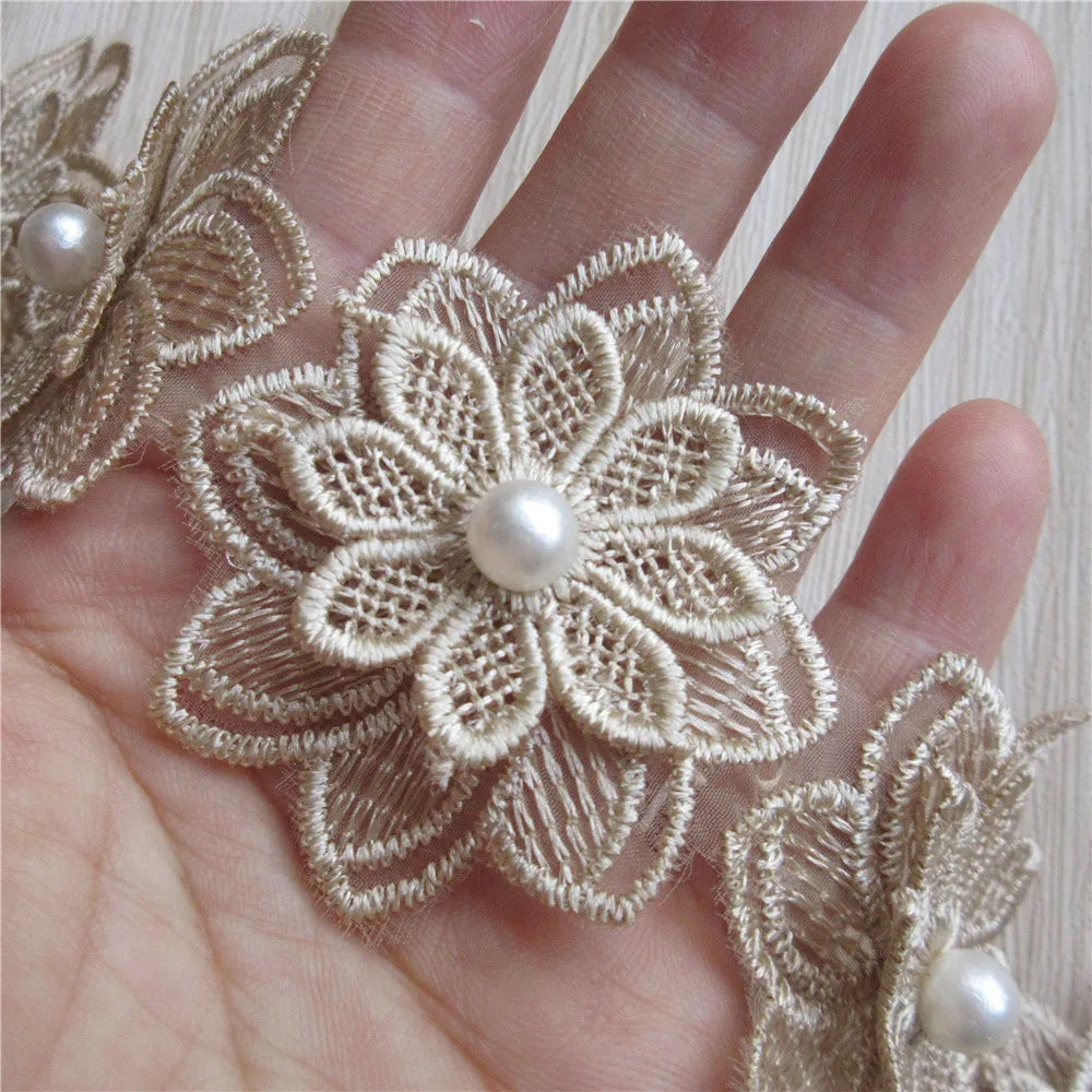 broderie fleur dentelle polyester blanc soluble decoration artisanale materiaux bricolage echangable erotique