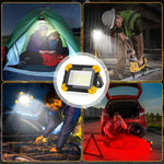lampe travail led portable noire jaune moderne robuste aimant chargeur camping travauxurgence