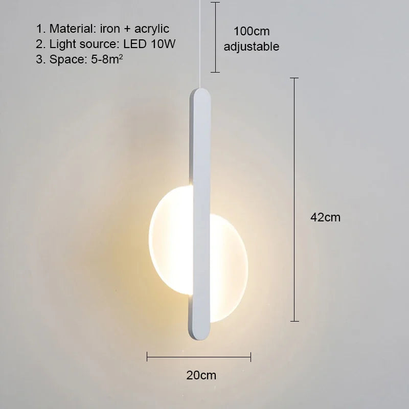 Lampes suspendues modernes minimaliste câble suspension plaque fixation globes opale abatjour blanc noir chambre