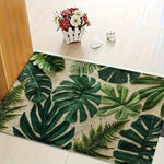 tapis fleuri imperméable polyester non glissant salon entrée moderne naturel
