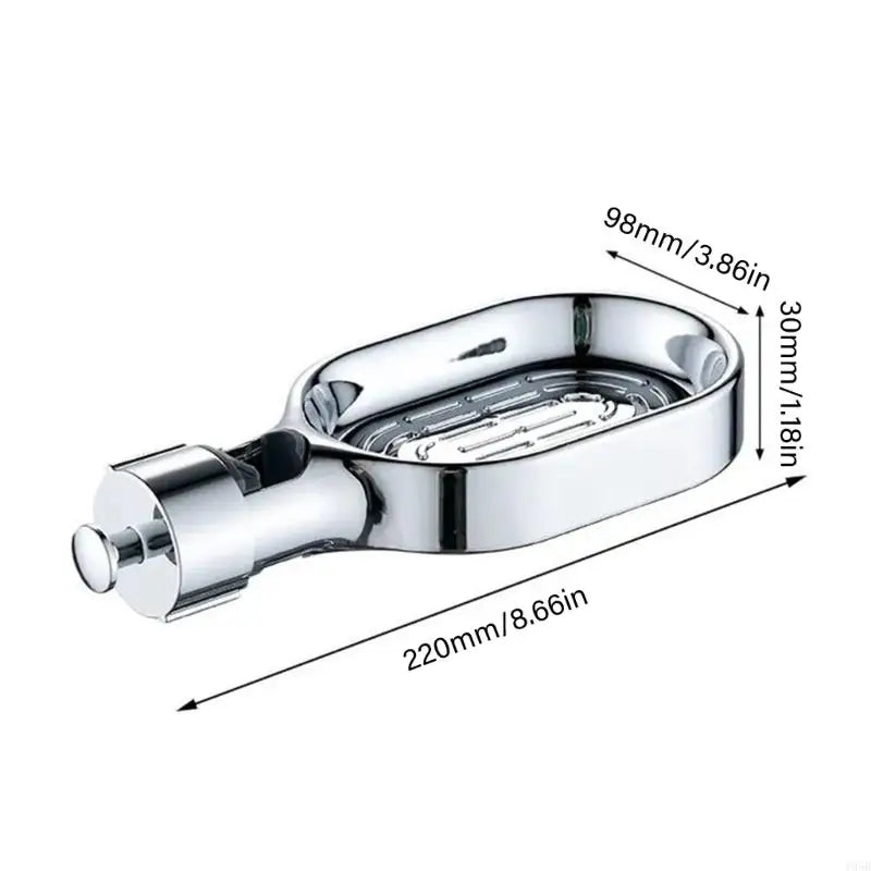 porte savon mural blanc chrome clip moderne salle bain fixe plastique