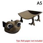support rouleau papier toilette animaux rose noir gris beige porc grenouille adhesive fixe