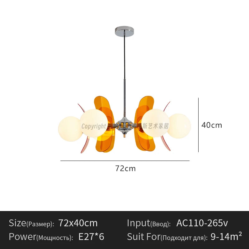 suspension lumineuse moderne disques géométriques blanc marron orange doré