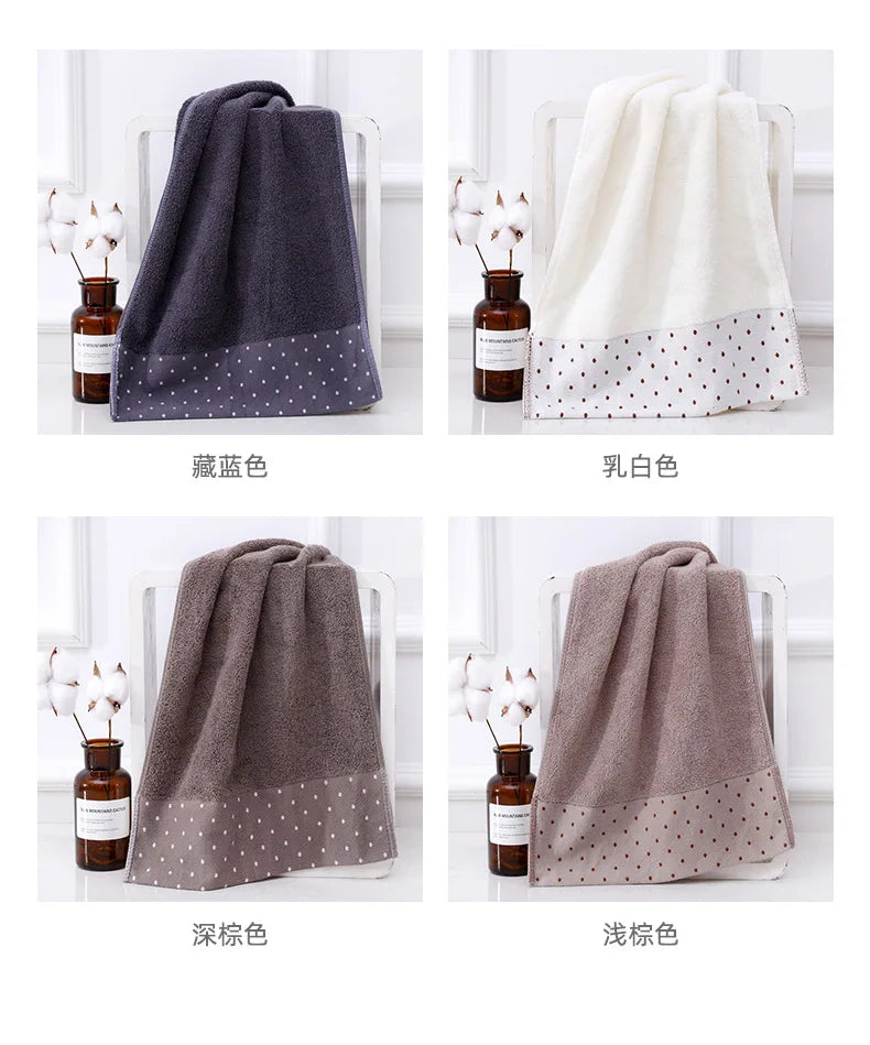 serviettes bain coton absorption rapide gris marron beige clair moderne points blancs pâques dimensions