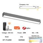 luminaire led rail magnétique noir moderne système éclairage intelligent intérieur ultra mince