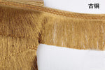 franges polyester 16cm dorées classiques vert olive party decoration rayures opaques variées couleurs