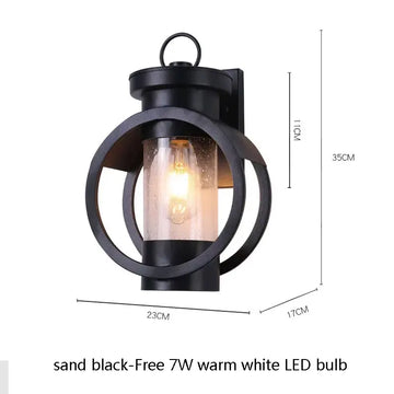 lampe murale moderne noire verre trempé transparent ip65 éclairage extérieur industriel led fixe