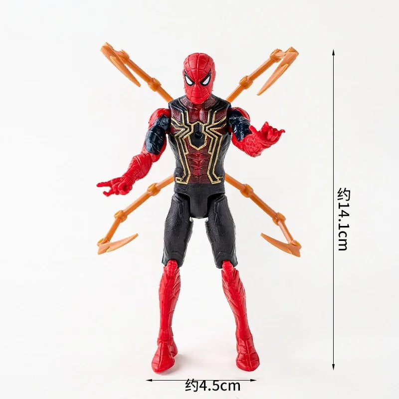figurines spider man rouge bleu noir costume original anniversaire enfant dessin animé six petites