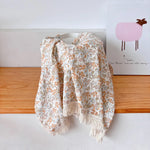 couverture bébé coton rayures pois étoiles lunes fleurs blanc beige rose gris franges anneaux