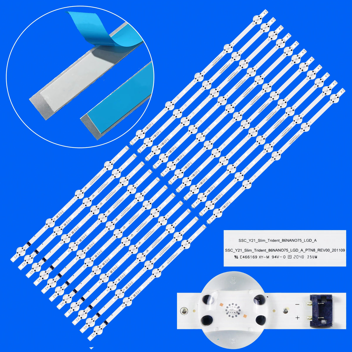 bande lumineuse adhésive led blanc bleu moderne lisse rectiligne opaques
