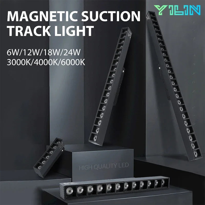 lampe led moderne adhésive noir 112mm 220mm 328mm 436mm 6w 12w 18w 24w