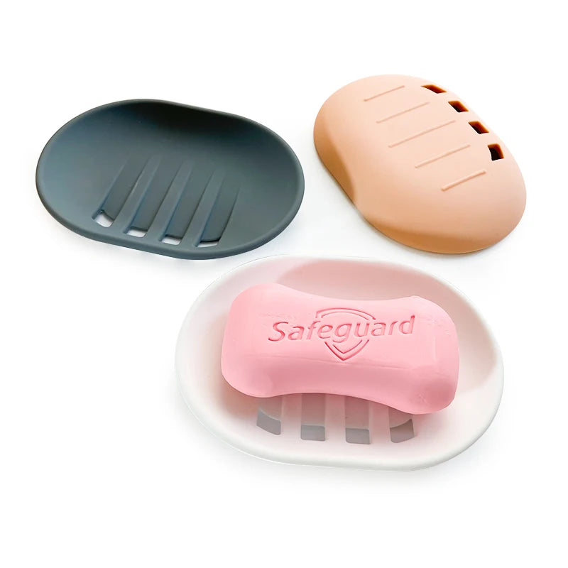 support savon silicone noir gris bleu moderne adhésif auto drainant évier salle bain éponge