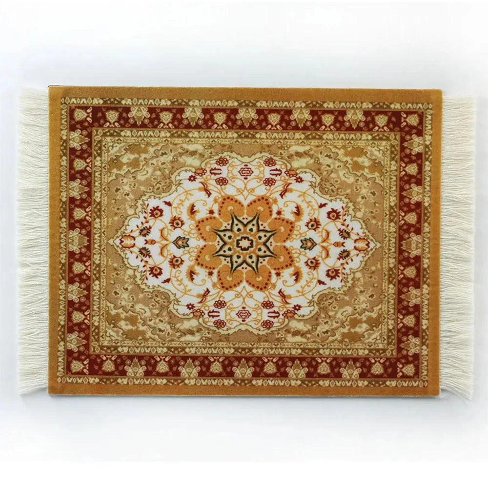 tapis sol persan motif floral classique franges décoration intérieur maison