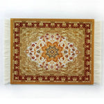 tapis sol persan motif floral classique franges décoration intérieur maison