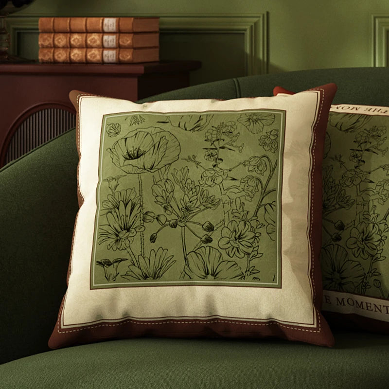 housse coussin motif floral peluche carré décoration maison lit salon voiture chambre coucher
